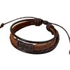 Bracciale rigido unisex vintage retrò multistrato intrecciato in ecopelle