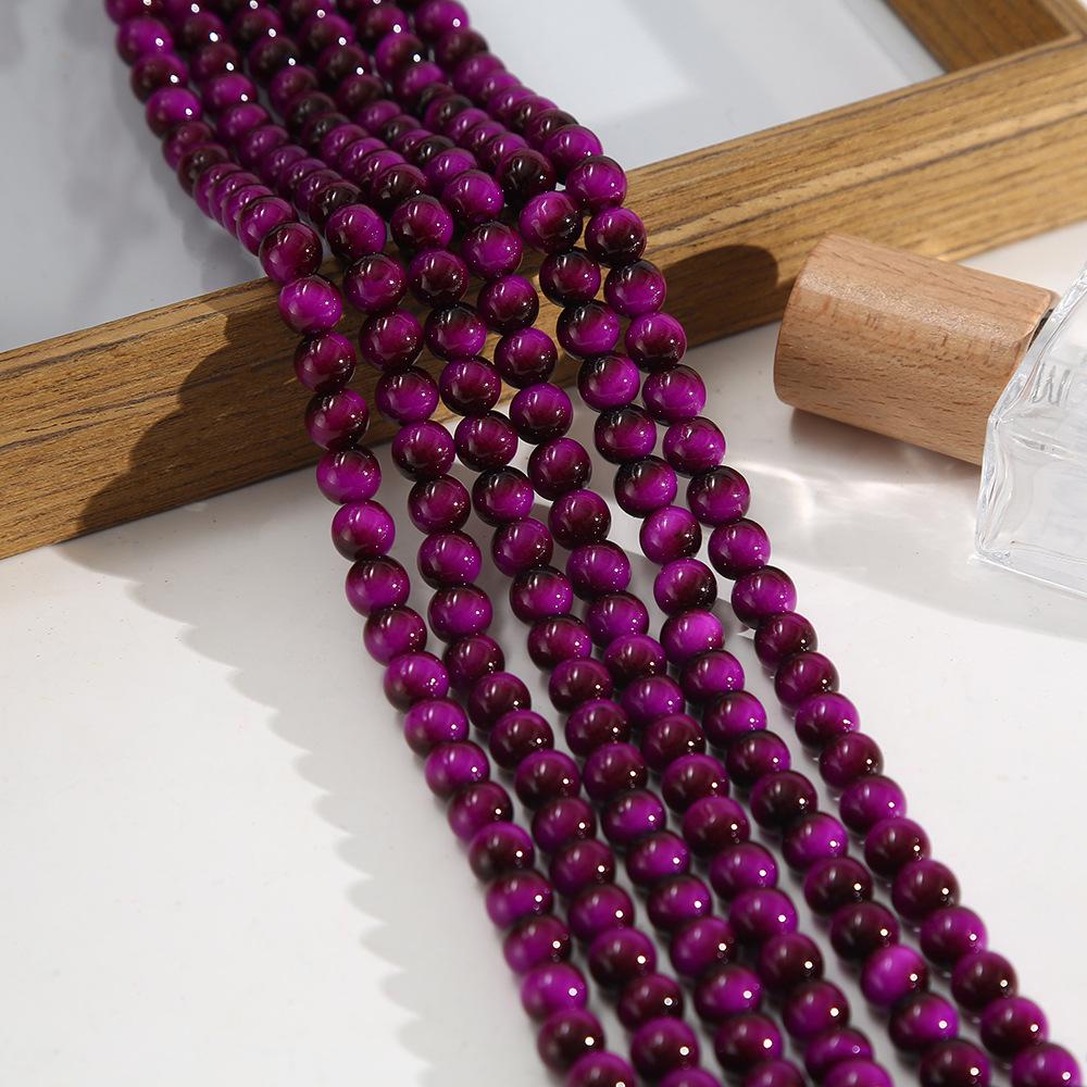 High-Quality Imitation Yellow Tiger Eye Gemstone Glass Beads for DIY Bracelets and Ornaments