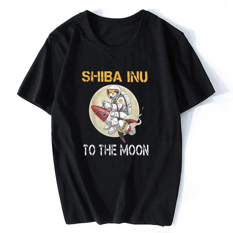 

Shiba Inu To The Moon T Shirt Cotton Tees Streetwear Oversize Rocket Men T-Shirt Short Sleeve Print Hip Hop Tshirt XXXL
