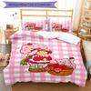 3pcs Princess Strawberry3 Design Cover Set - HD Printed Bedding with 1 Cover and 2 Pillowcases - Perfect for Home and Dorm Decor