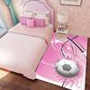 Pink Bow Soccer Rug – Girly Bedroom Floor Mat – "Sweet-Cool" Style Sports-Themed Non-Slip Bedside Mat