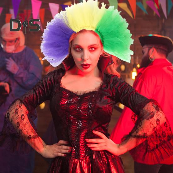 Mardi Gras Glitter Headband for Women Carnival Hairband Costume Accessories Mesh Hair Clip Headpiece for Women Children