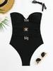 2026 Trendy European & American Strappy Hollow-Out One-Piece Swimsuit - Women's High-End Beachwear