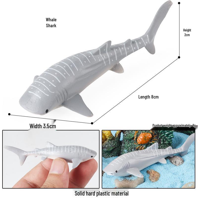 Children's Marine Animal Toy Set: Megalodon, Beluga, Octopus, Turtle, Dolphin & Manta Ray