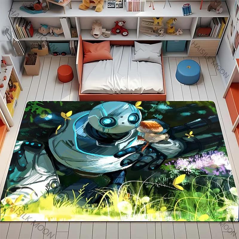 Cartoon The W-Wild R0b0t Printed Carpet Baby Creeping Rug for Kid Play Mat Children Room Decor Area Floor Mat for Bedroom Gifts