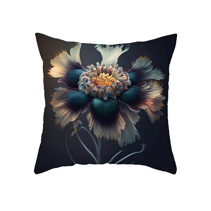 New Home Three-dimensional Printed Flower Pillowcase Office Sofa Bedside Decoration Waist Pillow