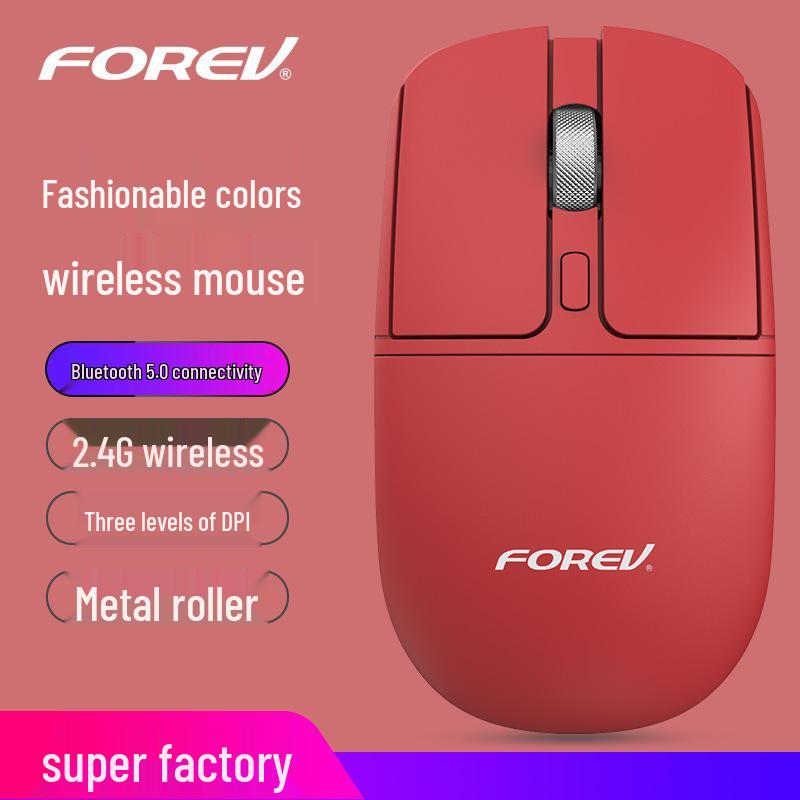 FV-386 Dual Mode Silent Metal Mouse: Wireless 2.4G + Bluetooth for Laptop/Desktop