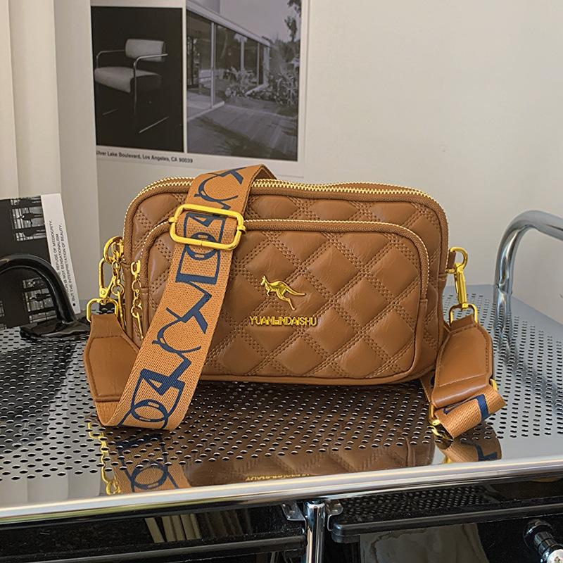 Premium Diamanttasche Damen neue trendige lässige schräge Umhängetasche vielseitige dreilagige Handytasche kleine quadratische Tasche