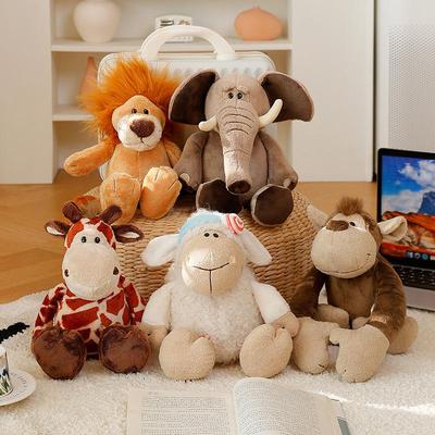Forest Animal Plush Toys - Lion, Elephant, Gorilla, Deer Dolls - Zoo Gift Collection