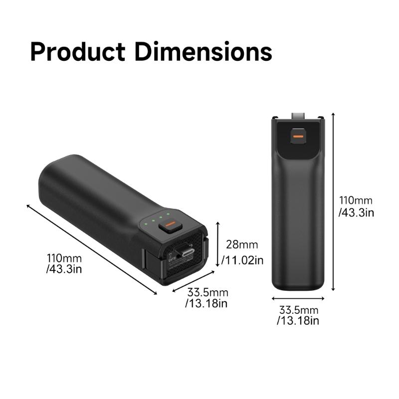 Portable Power Grip for Pocket 3 Cameras Extended Shoots Ergonomic Handle Builts In Rechargeable Battery
