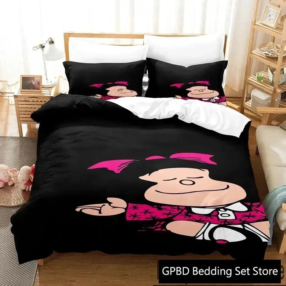 

3D Print Mafalda Bedding Set For Bedroom Soft Modern Bedspreads Comefortable Kids Duvet Cover Quilt Cover And Pillowcase EU Single(135*200cm)3pcs