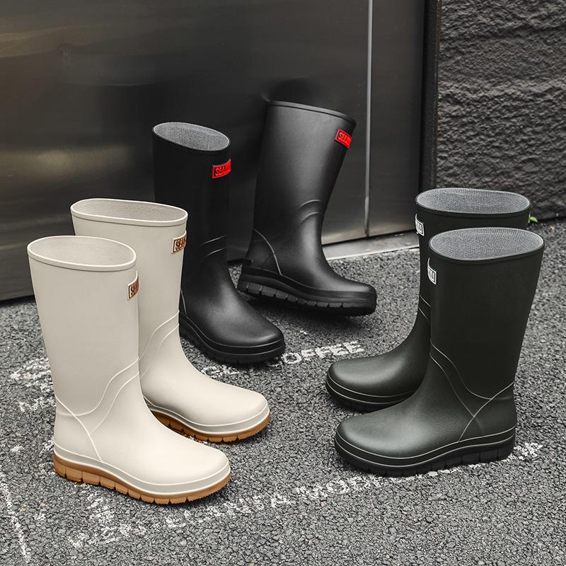Herren High-Top Wasserdichte Rutschfeste Arbeitsstiefel: Strapazierfähige Gummistiefel für Angeln und Bauwesen