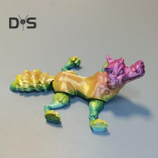 Figura de Lobo Impresa en 3D Accesorio de Fotografía Aspecto Realista Color Vibrante Estatua de Lobo Animal Juguete para Aliviar el Estrés para Adultos Niños