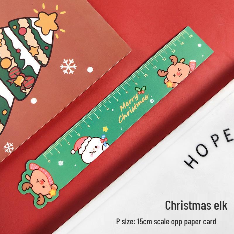 15cm Cute Reindeer Christmas Magnetic Ruler for Kids' Drawing and Learning