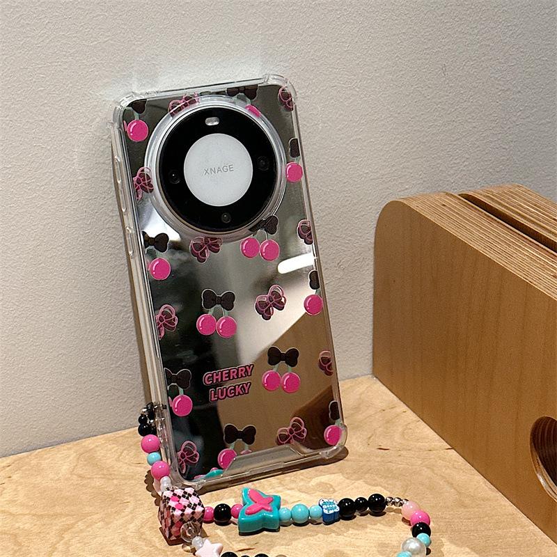 Huawei Mate60/Mate40 Pro Phone Case, Compatible with P60, Nova11/10/9, Ins Style, Mirror Finish and Bracelet Design