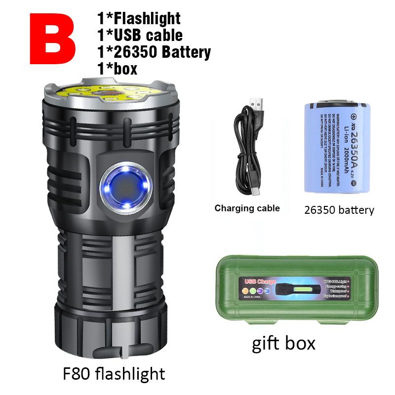 High power LED Mini flashlight USB rechargeable with 8 * XPG beads tail magnet clip torch waterproof portable lighting