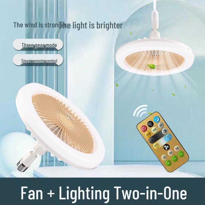Silent Strong Wind Ceiling Fan Light for Bedrooms & Small Restaurants