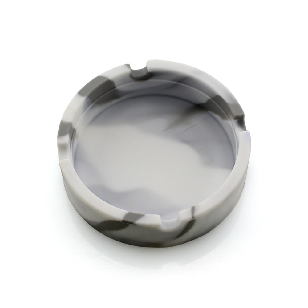 Round Soft Silicone Camouflage Ashtray with Logo - Multi-color Smoking Accessory Holder
