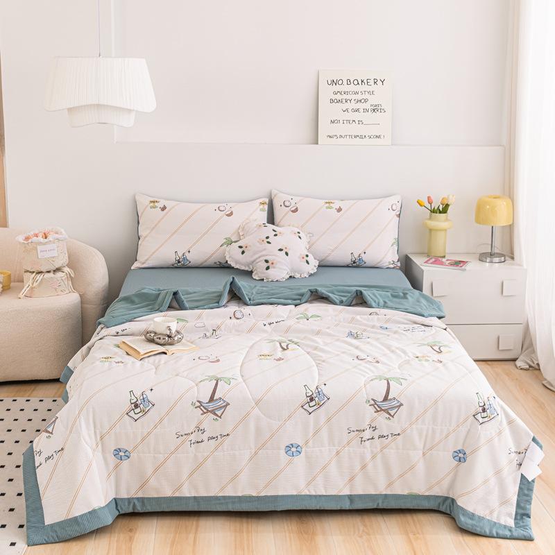 Summer Single Double Bed Light Printed Quilt Air Condition Quilt Twin Queen Size Cool Quilt