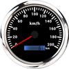 MAIMEIMI 110MM Tacho mit 7-farbiger Hintergrundbeleuchtung 0-200KMH Impulssignal Analog-Tacho kein GPS für Boot Auto 12V24V