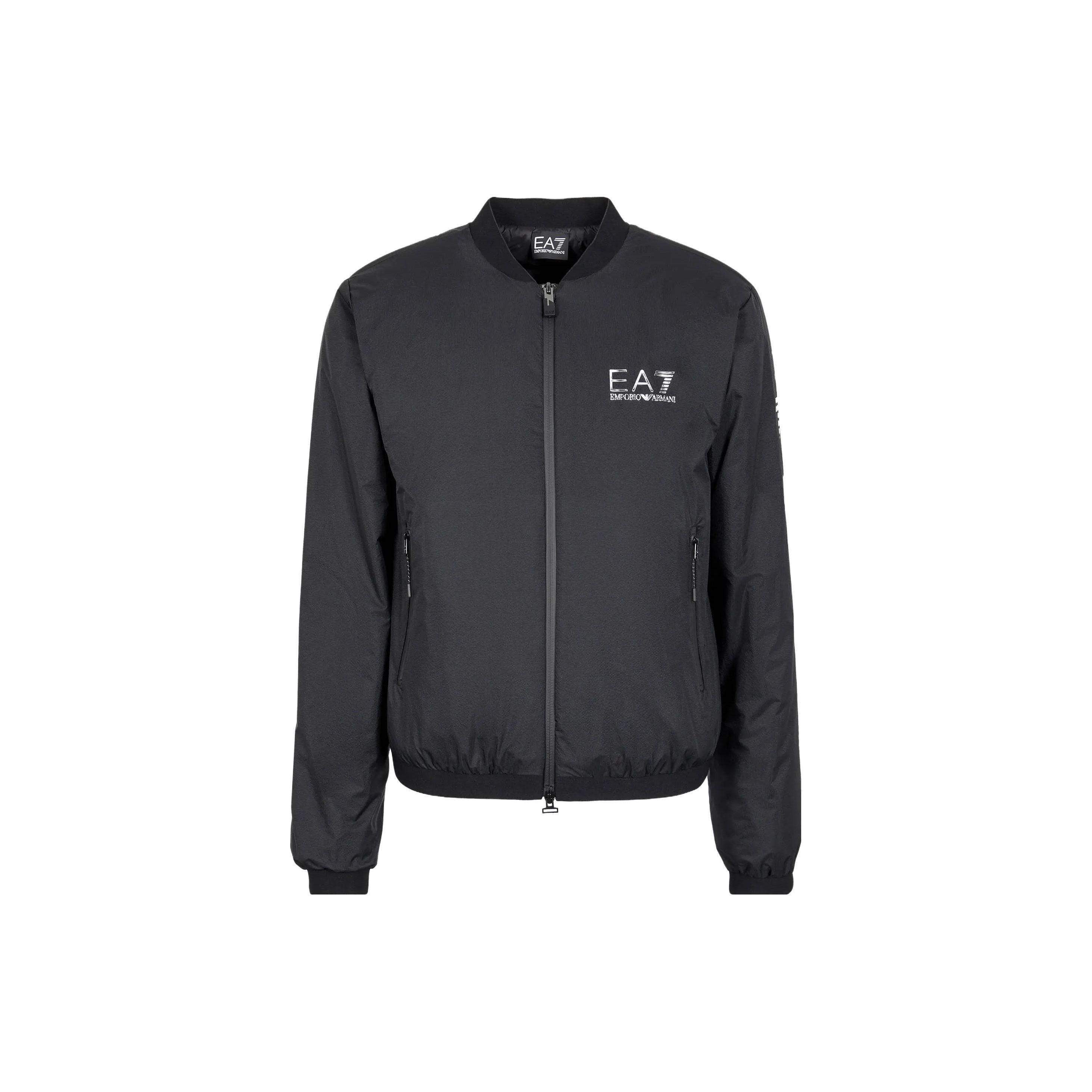 Emporio Armani EA7 Logo Letter And Number Print Long Sleeve Jacket Men jackets Black 6RPB12-PN4UZ-1200 S