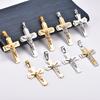Stainless Steel Jesus Crucifix Cross Pendant Necklace for Women Men Religious Faith Prayer Charms Chain Amulet Metal Jewelry