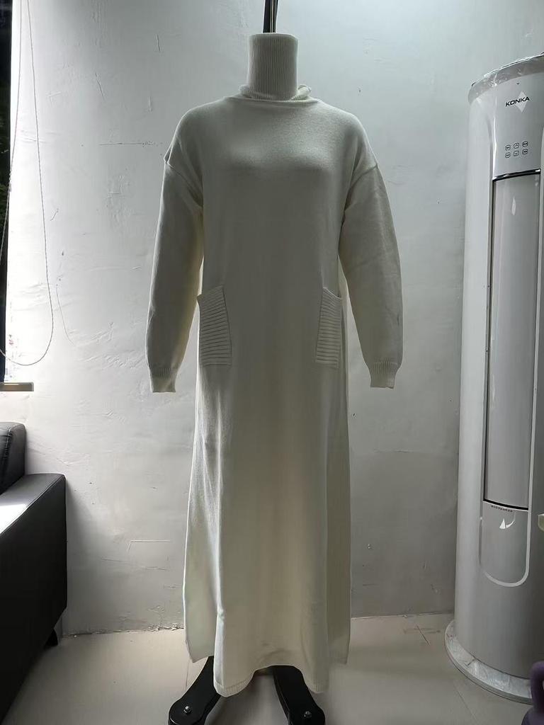 2025 Euro-American High-Neck Woolen Dress Coat