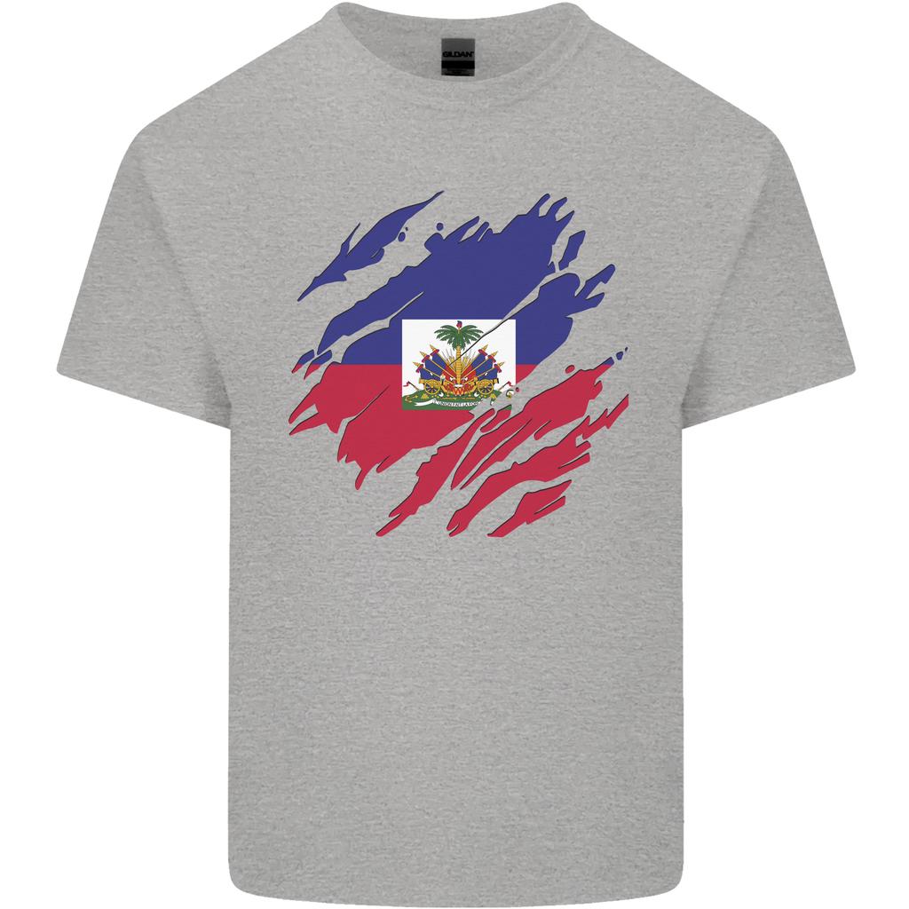 Torn Haiti Flag Haitian Day Football Unisexs Light Cotton TShirt