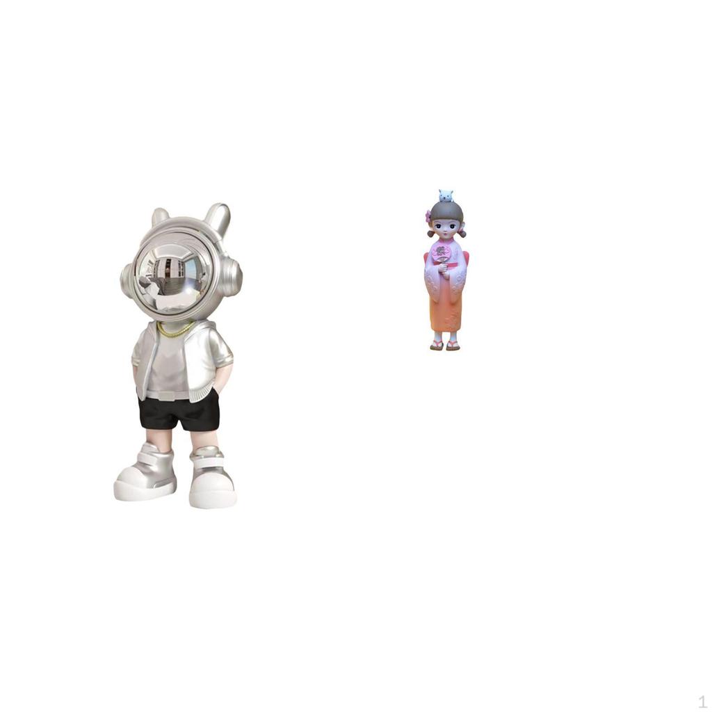Modern Astronaut Geisha Tabletop Ornament Creative Resin Statue Decorative Figurine for Fireplace