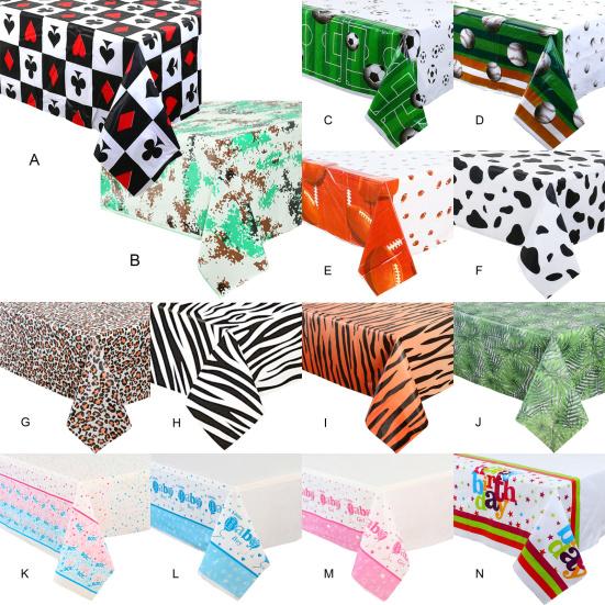 Bordduk Diverse mønstre Tørkbar Engangs Vanntett Flekkbestandig Dekorativ Plast Fotball Baseball Rugby Mønster Rektangulær Bordduk