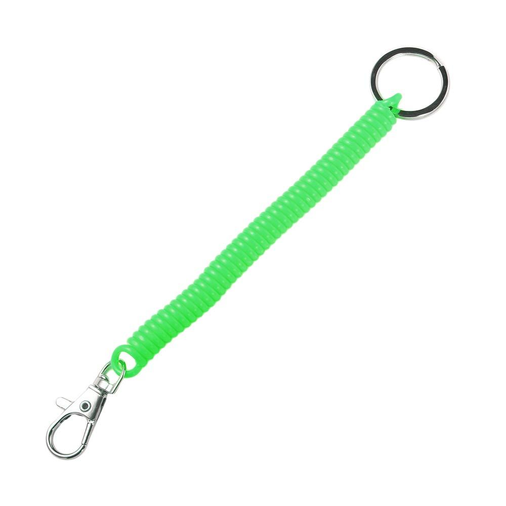 Spring Lanyard Wristband Security Gear Retractable Key Cord Clasp Elastic Ropes Spiral Stretch Keychain Spring Rope Key Ring