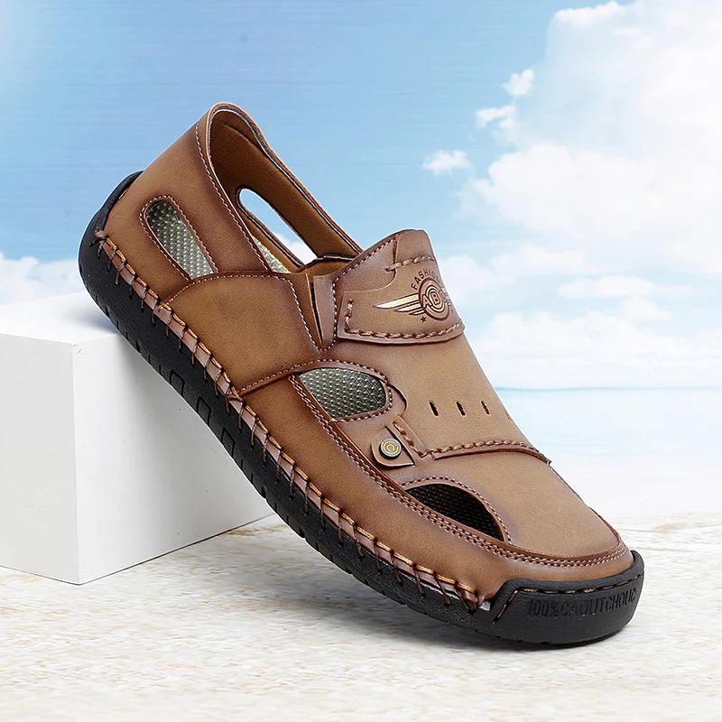 Summer Men Sandals Beach Slippers Trekking Casual Fashion Fishing Comfortable Classic Roman Hiking Climbing Outdoor Leather