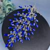 DZ224 Luxury Crystal Bridal Headwear Blue Rhinestone Bride Tiara Fashion Wedding Hair Jewelry Accessories for Women Headpieces