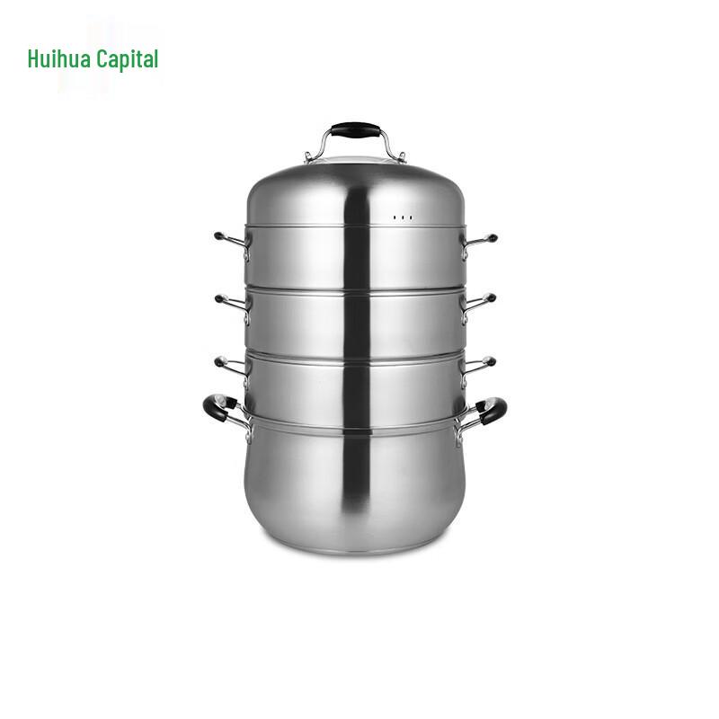 HUIHUADU 30cm 3-Layer 304 Stainless Steel Steamer Pot