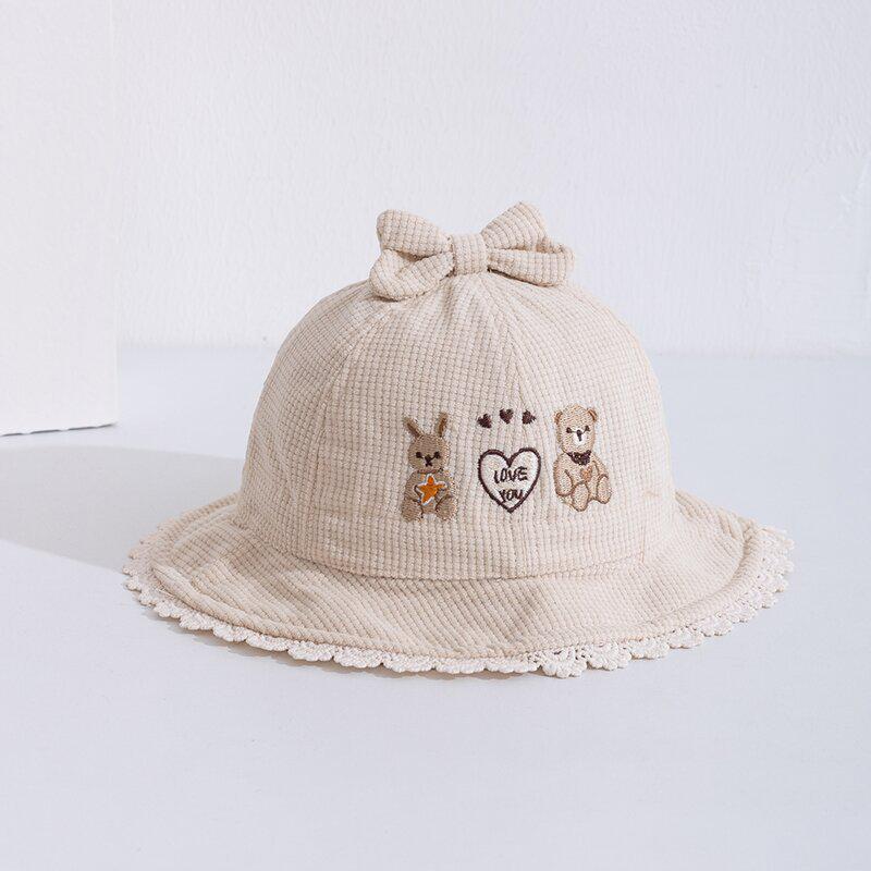 Korean Style Children's Sun Protection Lace Bucket Hat for Girls