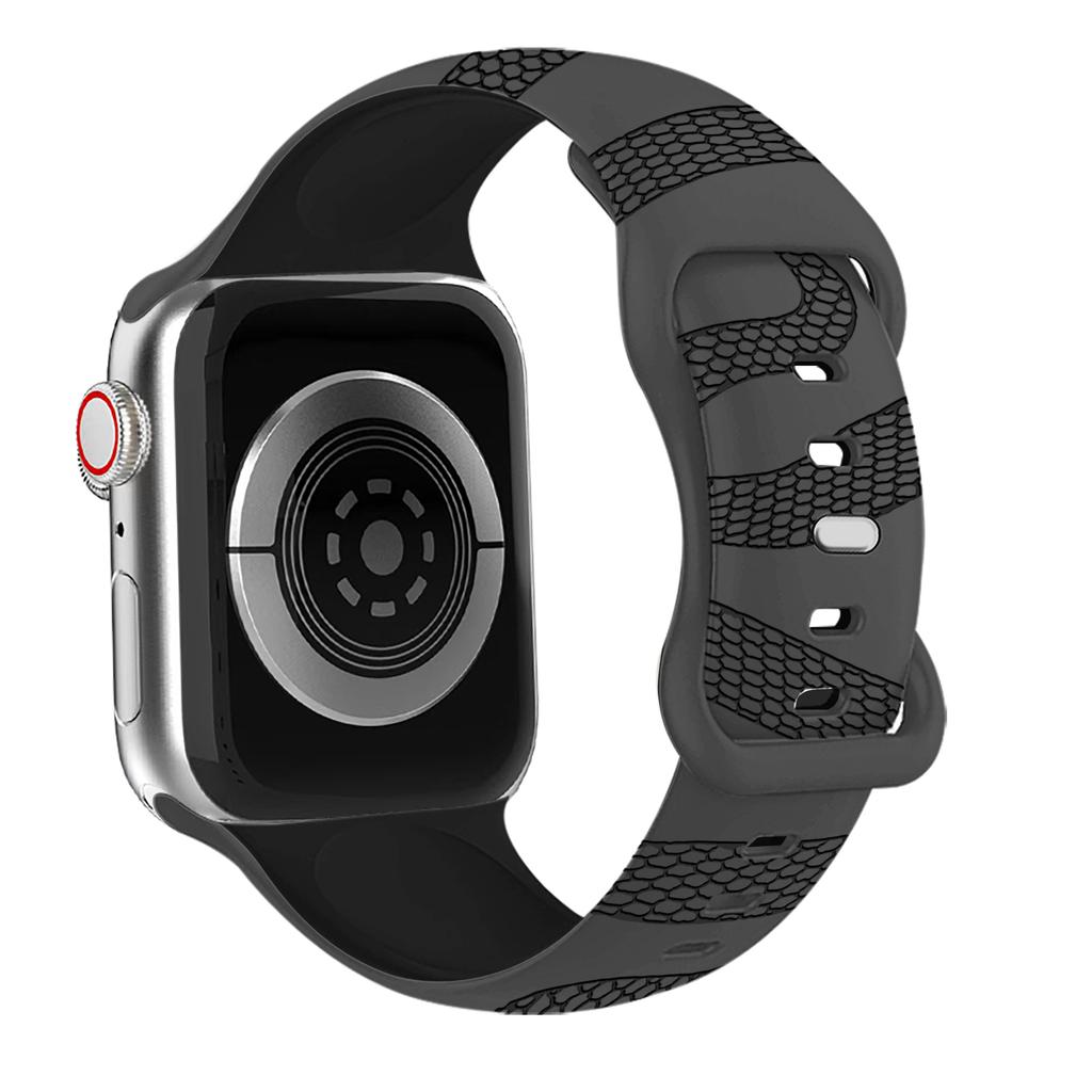 Elegante Cinturino Bicolore con Design di Serpente Inciso Per Apple Watch S10 42mm 46mm 49 45 41 9 8 Perfetto per l'Uso Quotidiano Feste Sport