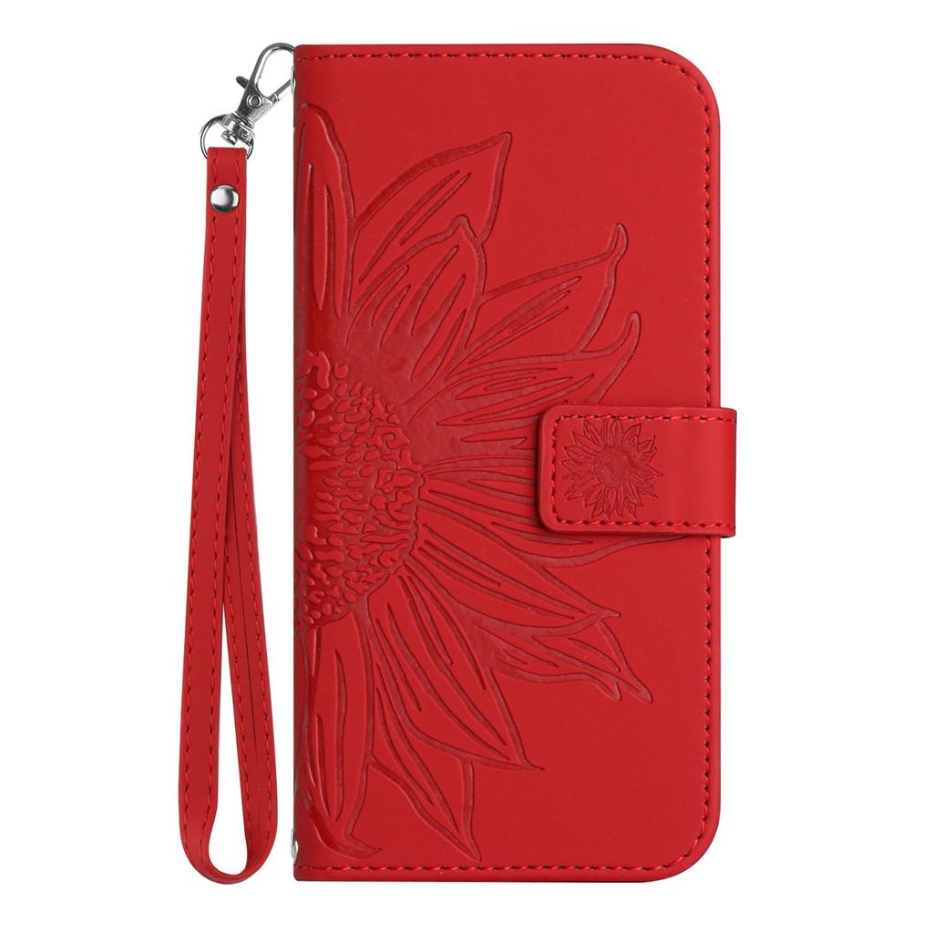 Suitable for iPhone15 Leather Case 13Pro Frosted Sunflower Card Wallet Protective Case 14plus Oblique Span