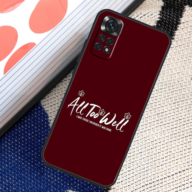 All Too Well Lyrics Art Case For Xiaomi Redmi Note 11 10 8 9 12 Pro Note 11S 10S 9S 8T Redmi 10 10C 12C 9C 9T Cover