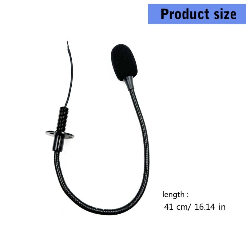 Omnidirectional Gooseneck Mic Metal Hose Microphone with Bare End Cable for Public Transport and Live Broadcasting