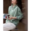 Women's Embroidered Velvety Hooded Sweatshirt