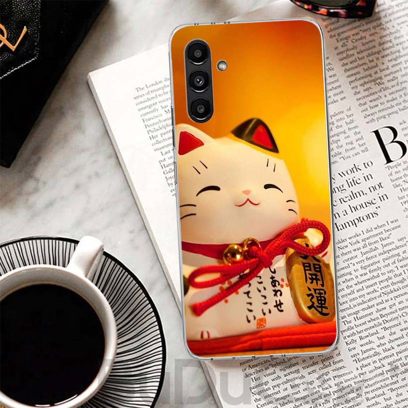 Lucky Cat Maneki Neko Japanese Phone Case For Samsung A17 A16 A26 A36 A56 A15 A14 A13 A55 A54 A53 A35 A34 A33 A25 A24 A23 A05S A