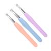 3pcs Aluminum Crochet Hooks Set Smooth Knitting Needles with Soft TPR Handle