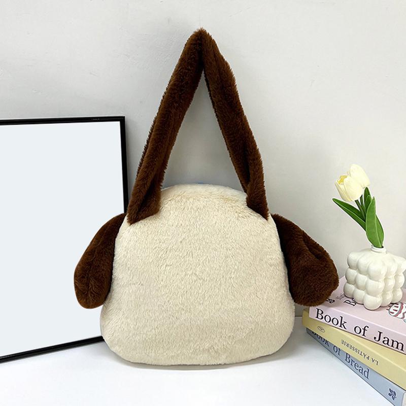 Cartoon  Headmaster Dog Handheld Underarm Bag Portable One-Shoulder Dual-Purpose Sweet Large-Capacity Plush Crossbody Bag