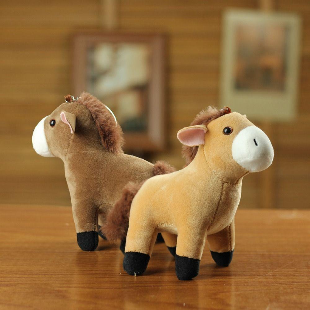 Cute Cartoon Stuffed Horse Doll Stuffed Animal Little Horse Keychain Bag Pendant