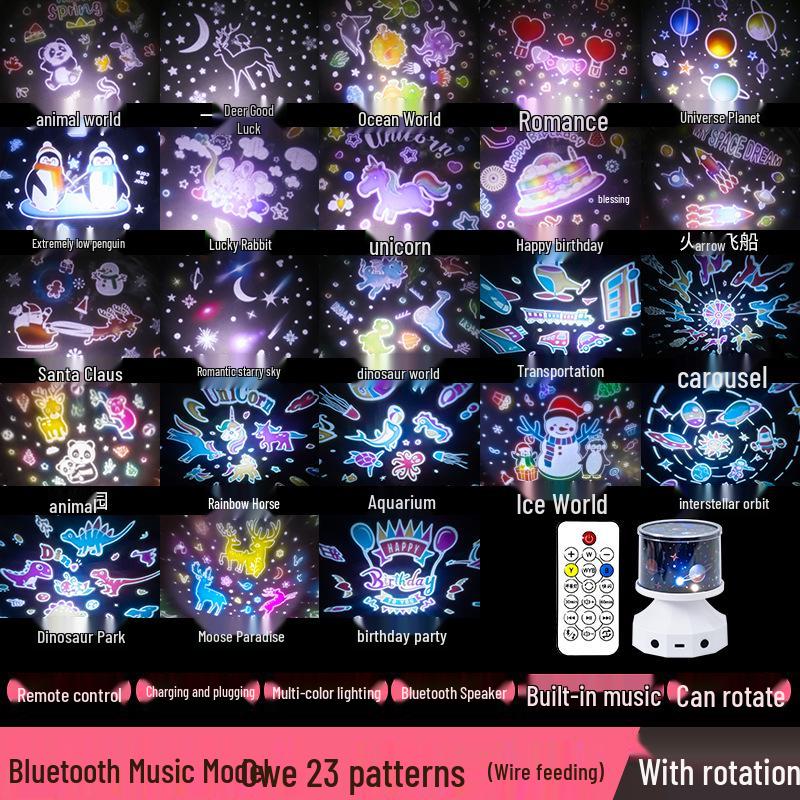 Bluetooth Star Projector & Music Box: Dreamy Night Light & Remote-Controlled Birthday Gift
