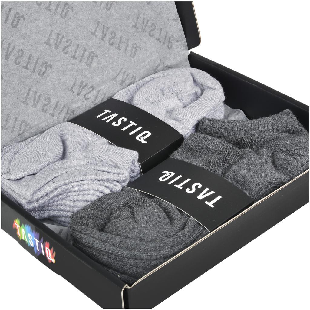 TASTIQ PREMIUM Men's Ankle Socks Gray Cotton 6 Pairs