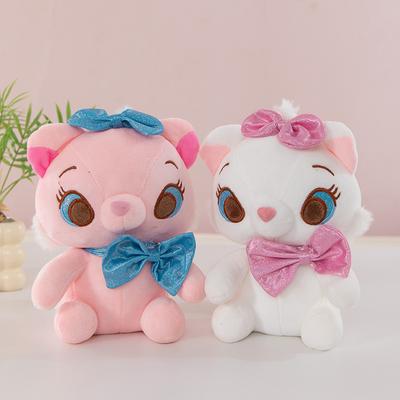 Cute Mary Cat Doll Cat Adventures White Kitten Plush Catcher Doll Bow