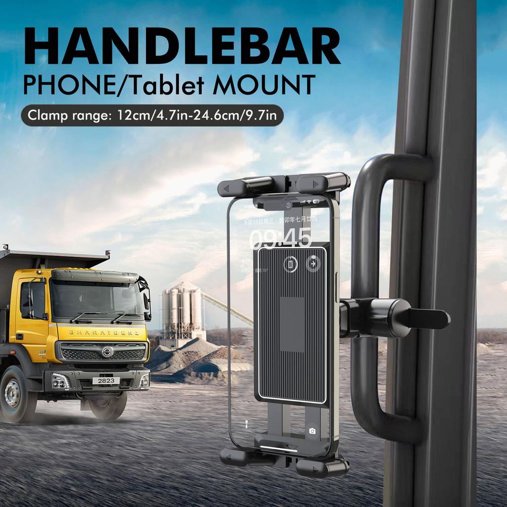 Handlebar Phone/Tablet Mount 360 Degree Rotation Suitable for 5-15 Inch Tablet/Ipad/Foldable Screen Phones