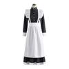 Women Men Maid Outfit Anime Long Dress Black and White Apron Dress Lolita Dresses Cosplay Costume
