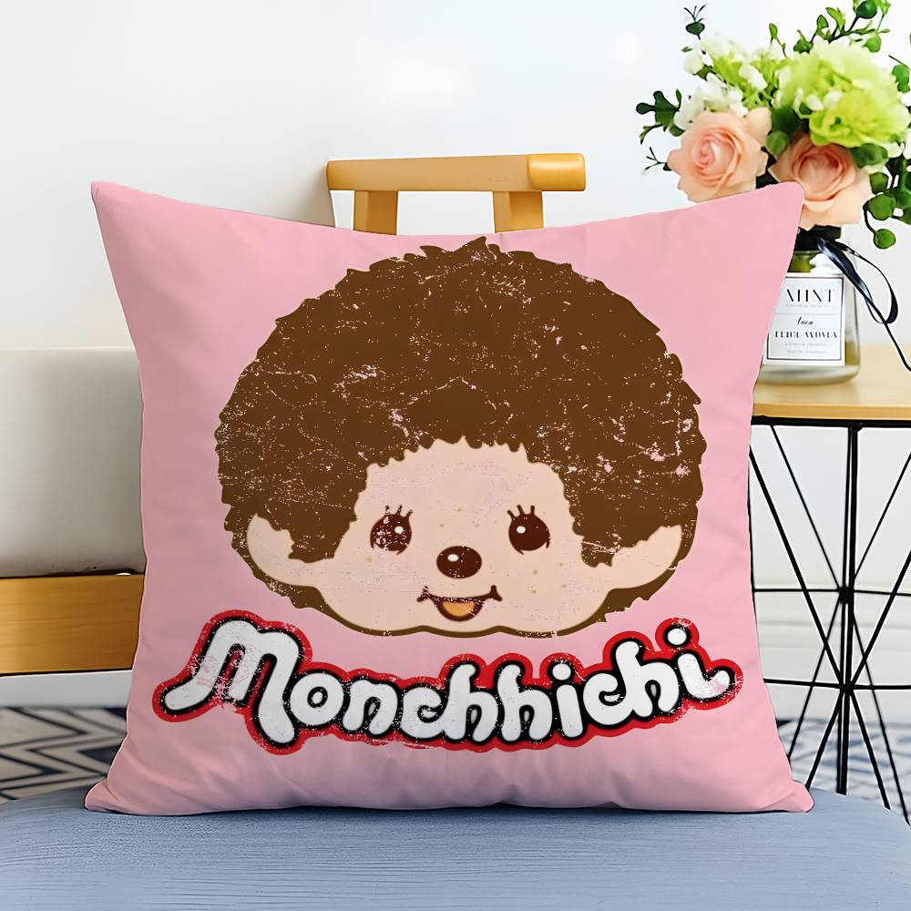 

Cute Cartoon M-Monchhichis-MT Pillow Case Printed Brushed Fleece Pillow Baby Skin-Touch Eco-Friendly Dye-Sublimat 12x12Inch